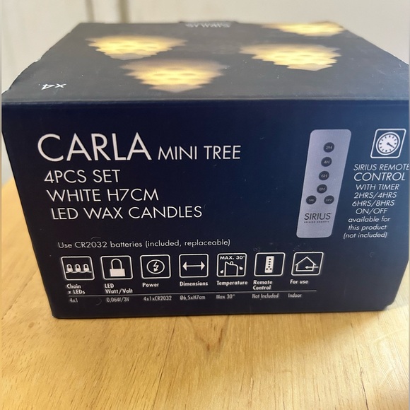 Sirius Mini Tree 4 Piece Set White LED Wax Candles Castle Gate Lights Christmas - Picture 4 of 9